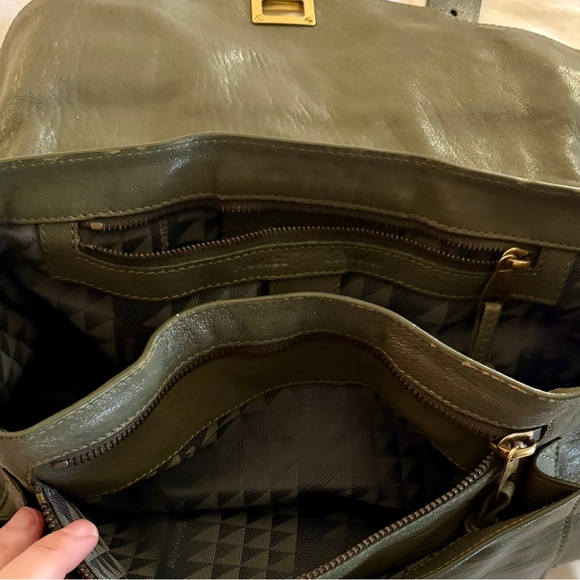 Proenza Schouler PS1 Medium Satchel – Olive Green Genuine Leather - Picture 12 of 15